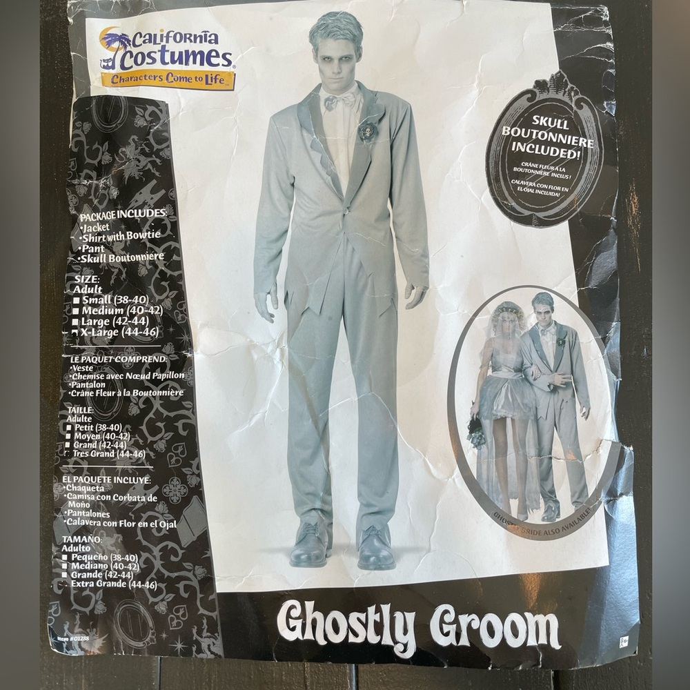 California Costumes Ghostly Groom Gray Suit